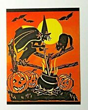 *Halloween*Postcard: All The Feels On Halloween Night Vintage Image~Reproduction picture