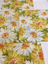 Vintage Retro King Size Pillowcase Set, Yellow Orange Flowers, Muslin No Iron picture