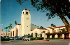 Vtg 1940s Union Station Los Angeles California CA Unused Chrome Postcard picture
