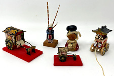 5 Vintage Japanese Wood and Paper Miniatures Festival Cart picture