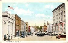 Malone, NY New York  MAIN STREET SCENE  Stockwell's~Flanagan~Cars  1924 Postcard picture