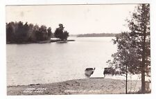 1939 RPPC HACKENSACK MINNESOTA BIRCH LAKE DOCK BOAT VINTAGE PHOTO POSTCARD MN  picture