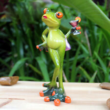 Green Frog Figurine Miniature Resin Mini Statue Car Decor Garden Home Ornament picture