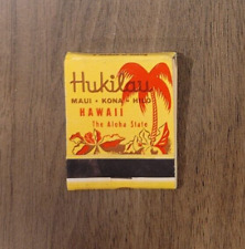 Hukilau Hotel Maui Kona Hilo Hawaii VTG Full Unstruck Matchbook Front Strike picture
