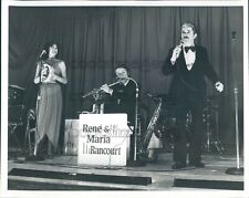 Press Photo Rene & Maria Rancourt on Stage With Flute Player Boston picture
