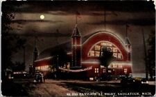 1911, Big Pavilion at Night, SAUGATUCK, Michigan Postcard picture