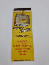 Fisher's H & H Super Service Marseilles Illinois Matchbook Cover picture