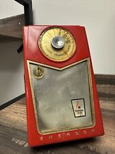 Antique Vintage Emerson Tranistor 8 Radio Model 888 Cherry Red Mid Century Retro picture