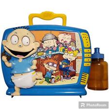 Nickelodeon Rugrats Blue Plastic Lunchbox Vintage 1998 Tommy Pickles w/ Tag picture