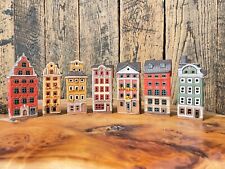 Ceramic house Christmas village Ceramic tealight Mini houses set Stockholm picture