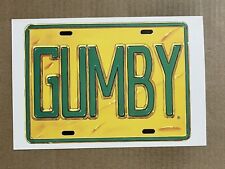 Postcard Gumby License Plate Sign 1986 Art Clokey Vintage Comic PC picture