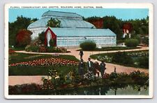 c1920s~Soldiers Home~Floral Conservatory~Grotto~Garden~Dayton OH~Vtg Postcard picture
