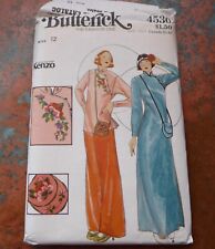 Vintage Butterick KENZO Dress Top Pants Bag Embroidery Ethnic Mandarin Collar 12 picture