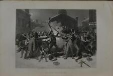 Antique Revolutionary War Boston Massacre Original 1870's Engraving Art picture