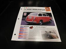 1956-1966 Fiat 600 Multipla Spec Sheet Brochure Photo Poster 57 58 59 60 61 65  picture