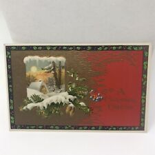 Vintage Postcard A Christmas Greeting Winter wonderland Scene picture