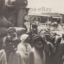 Vintage 1900s RPPC People Street Scene Market Syria Real Photo Postcard picture