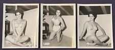 3 Vintage CHEESECAKE PHOTOS - TALL BRUNETTE BEAUTY W/ SEVERE EYELASHES  picture