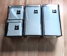 VINTAGE  MCM 1950's CHROME CANISTER SET OF 4, COUNTERTOP picture