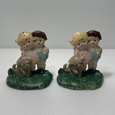 HUBLEY CAMPBELL SOUP KIDS BOY GIRL DOG CAST IRON BOOKENDS DOORSTOP 498 USA picture