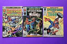 Lot Of 3 Vintage Marvel Team-up Spider-man Comic Books 84 93 148 Thor Werewolf  picture