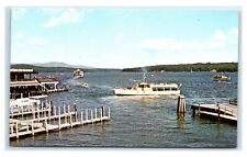 Postcard Lake Winnipesaukee Daily Excursion Boats at Weirs Beach NH T58 picture