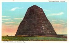 Postcard WY near Laramie Wyoming Ames Monument Unposted Linen Vintage PC G5805 picture