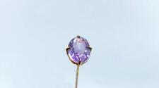 Antique Sterling Silver & Oval-Cut Faceted Amethyst Hatpin picture