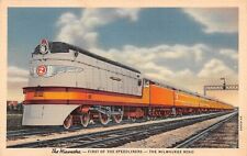 Milwaukee Road Hiawatha #2 Streamliner Train Locomotive 1930s Postcard picture