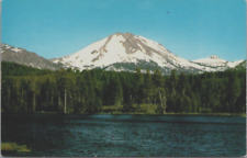 Manzanita Lake Lessen Peak Volcanic National Park , CA 1960's Postcard picture