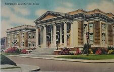 First Baptist Church Tyler Texas Linen Postcard  picture