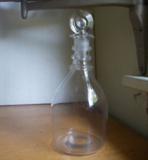 1810 EARLY FEDERAL ERA FREE BLOWN DECANTER 3 APPLIED NECK RINGS ORIGINAL STOPPER picture