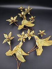 Vintage Homco Hummingbird Leaf Wall Spray Swag Sculpture Wall Decor Bird Floral picture