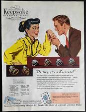 Vintage 1949 Keepsake Diamond Rings Print Ad picture