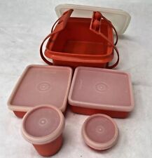 Tupperware Retro Pack N Carry Lunch Red Sandwich Keeper SET 1513-9 picture