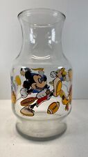 DISNEY Vtg Mickey Minnie Donald Carafe Pitcher Decanter GLASS vase No Lid picture