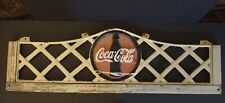 Antique Coke Cola Cast Iron Sign Soda Fountain Bench Back Pre War Advertising  picture