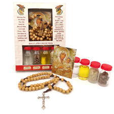 Blessed Set Holy Land Holy Water Incense Gift Olive Oil Wooden Rosary Jerusalem picture