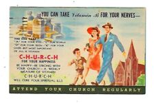 1951 Adver. Postcard Attend Your Church Regularly #243 M.P. Co. Posted picture