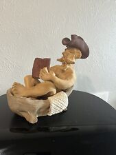 Vintage Tom Schoolcraft Clay Sculpture, Cowboy In The Tub picture