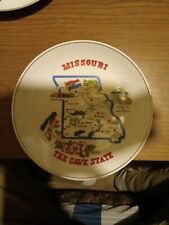 Vintage Blue & White Missouri The Cave State 7.25” Souvenir Plate picture
