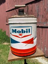 Vintage Mobil 5 Gallon Pegasus Ep SAE 140  Mobilube Oil Can Has Dents picture