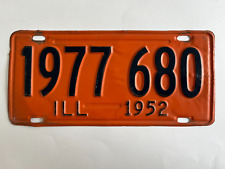 1952 Illinois License Plate 7 Digit All Original Paint picture