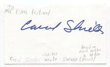Carol Shields Signed 3x5 Index Card Autographed Signature Author picture