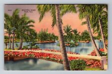 Isle FL-Florida, Beautiful Sunny Gardens & Pond View, Antique Vintage Postcard picture