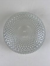 LARGE Ceiling Light Shade Clear Diamond Point Glass Globe Vintage Pressed picture