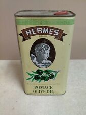 rare vintage Hermes Brand Imported Pomace Olive Oil tin 3 qt. 5 fl. oz.   picture