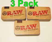 RAW Authentic Metal Tin (3 Pack) Metal Carrying Case- USA AUTHORIZED DEALER picture