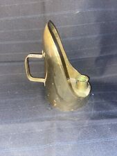 Antique Brass Chamber Candleholder Rare Shape,  Embossed Handle Georgian 5.75x4” picture