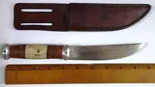 Vintage Circa 1975 Jim Barry SIGNED Hunting / Camping Knife and Leather Sheath picture